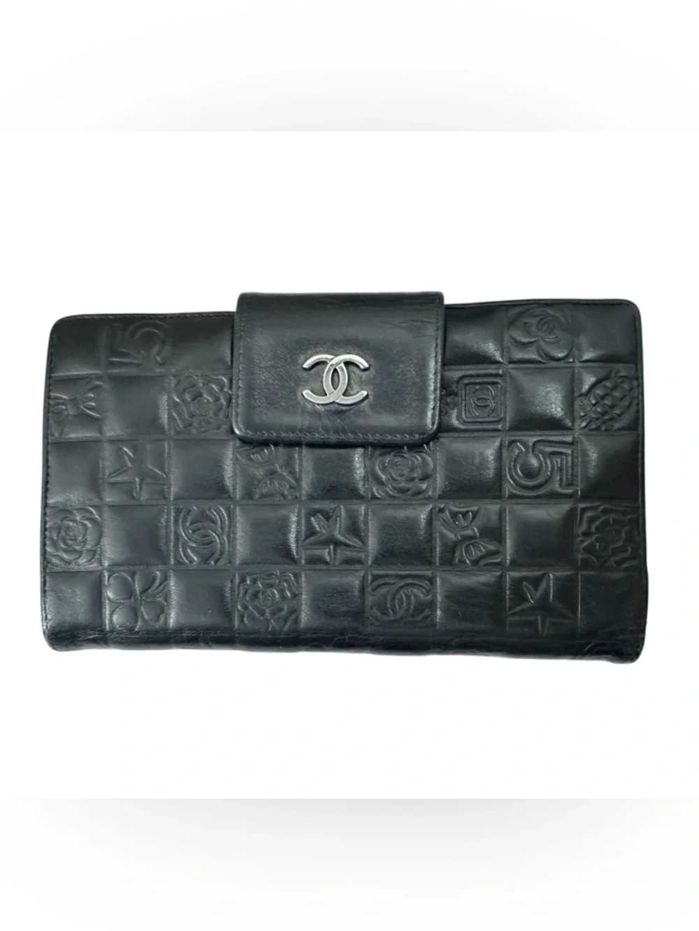 🖤Chanel Lucky Charms Black Leather Continental Wallet with COA
